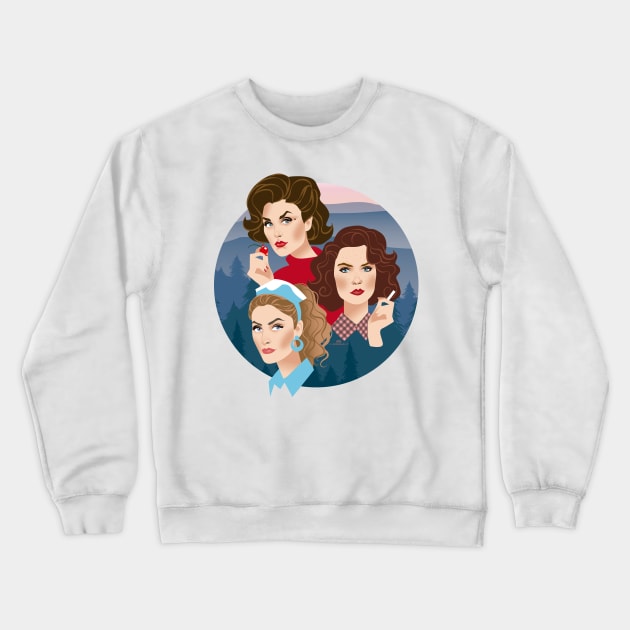 Fire girls Crewneck Sweatshirt by AlejandroMogolloArt